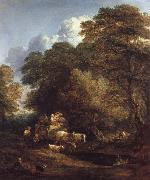 Thomas Gainsborough The Maket Cart Sweden oil painting artist